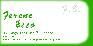 ferenc bito business card